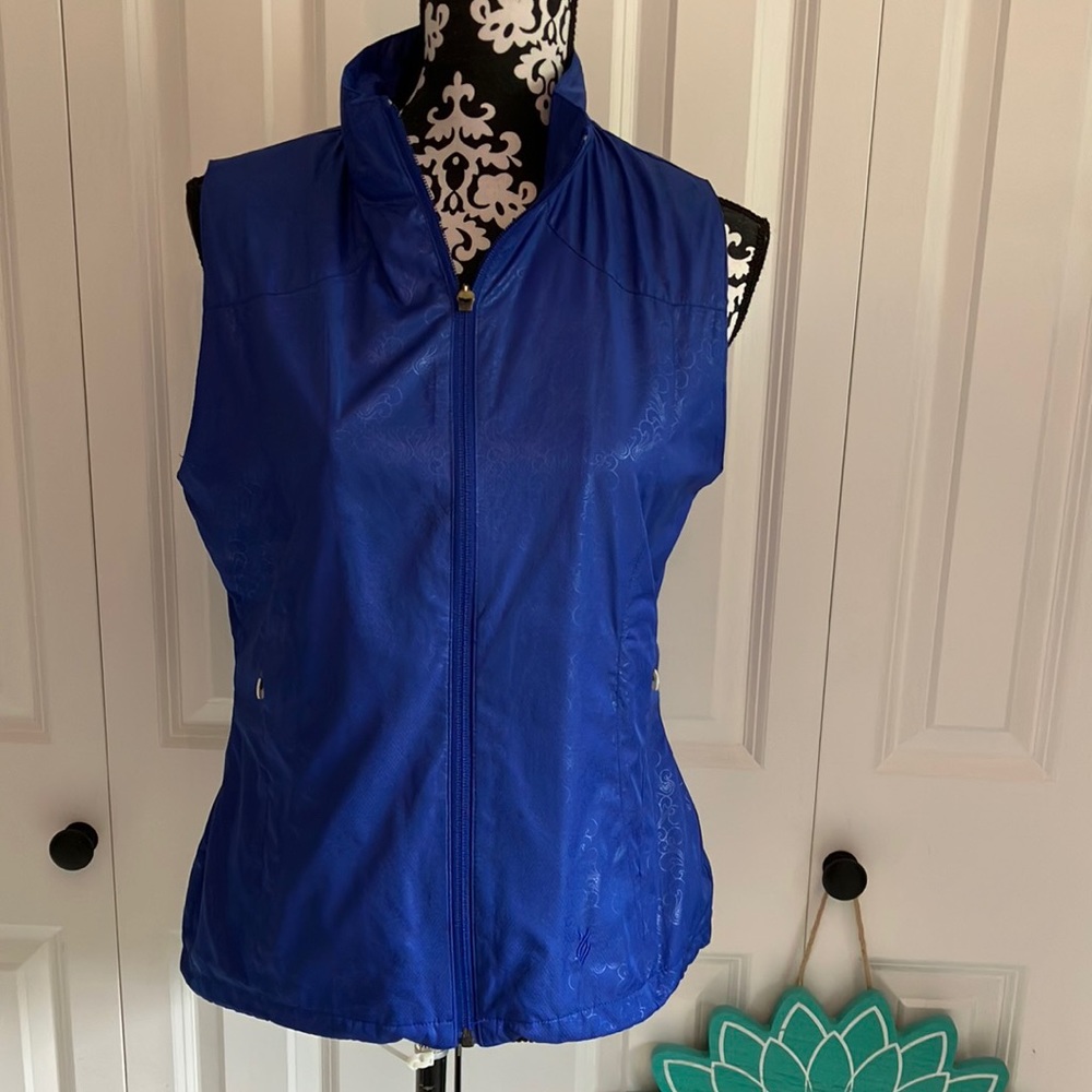 Fabulous royal blue Lopez vest with zip front and draw string bottom